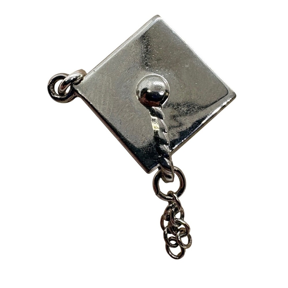 Vintage‎ Wells Sterling Silver Graduation Cap Mortarboard Tassel Charm 1.69g
